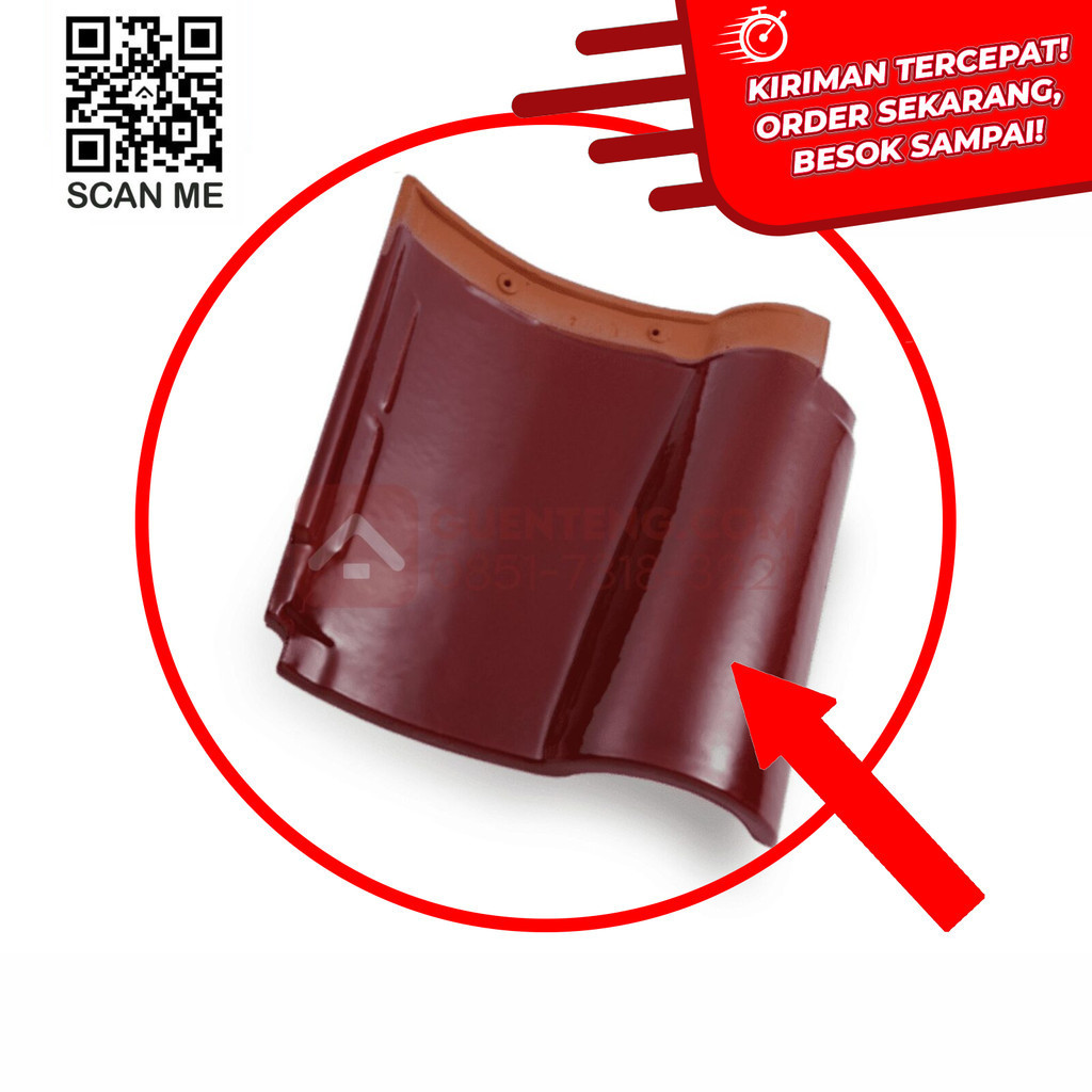 Genteng Keramik Kanmuri Espanica Warna Maroon - Merah Marun Termurah