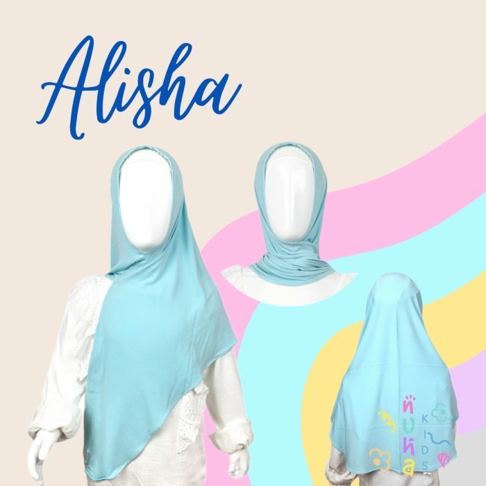 Jilbab Anak Jersey Premium Bergo Hijab Belahan Depan Alisha M -18f