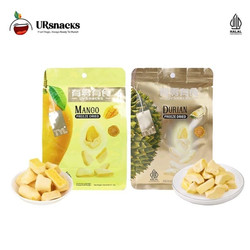 

URSNACKS bundle of 2 Mango & Durian - Freeze Dried keripik sehat