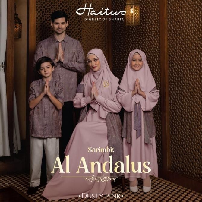 Sarimbit Haitwo Al Andalus Dusty Pink Pengiriman Cepat
