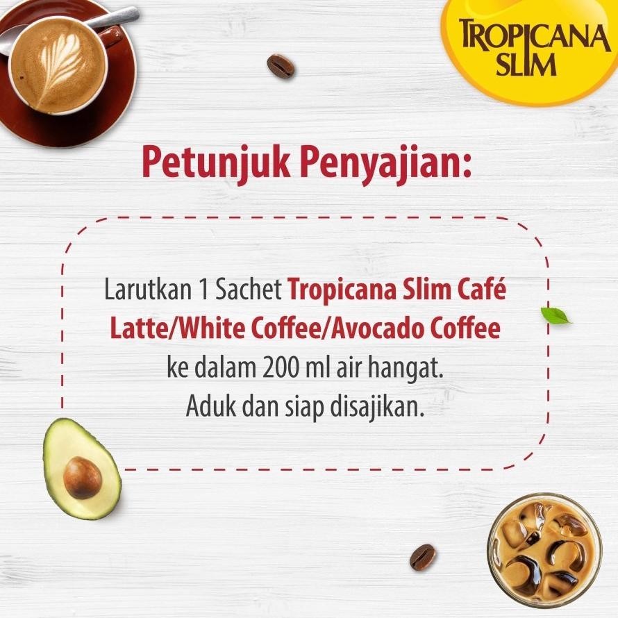 

(PRODUK) Tropicana Slim Cafe Latte Sugar Free Kopi Krimer 1 Box isi 10 Sachet TERLARIS