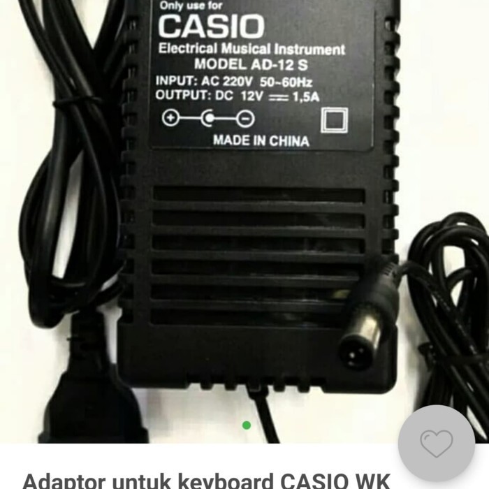 Adaptor Untuk Keyboard Casio Tipe Wk-1800.Wk-3300.Wk-3500.Wk-3800