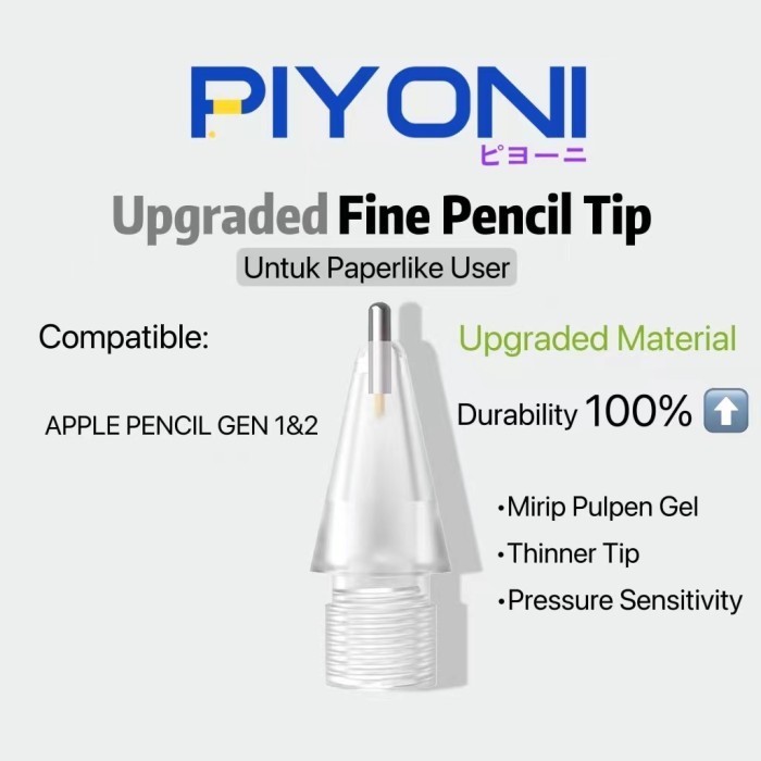 

Piyoni Stainless Metal Apple Pencil Replacement Tip Nib Gen 1 & 2 SALE