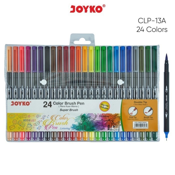 

Color Brush Pen / Pena Kuas Warna Joyko CLP-13A / 24 Warna / CLP 13 A DISKON