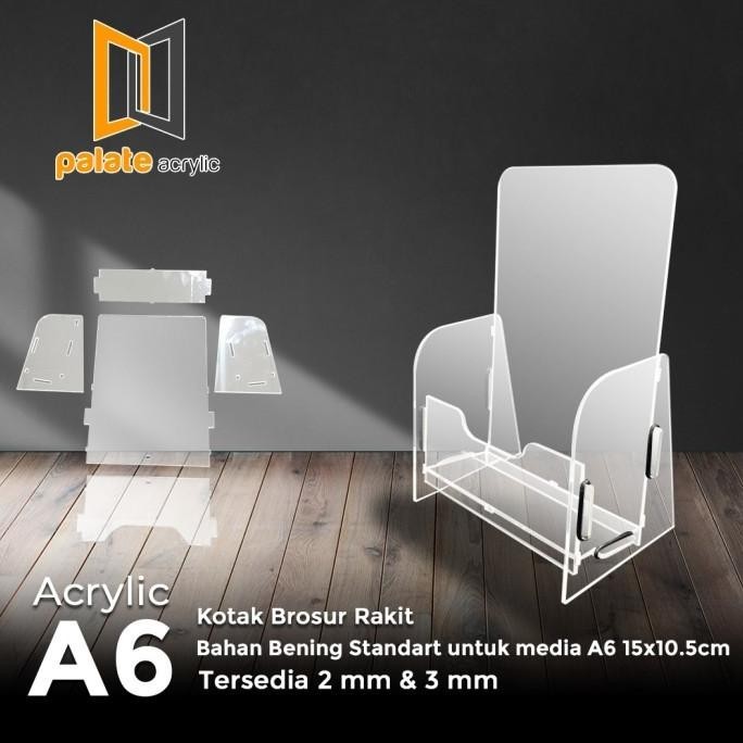 

sto RAK/TEMPAT BROSUR BROCHURE ACRYLIC/AKRILIK UKURAN A6 PREMIUM TERLARIS