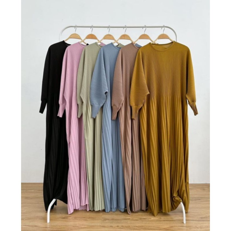 GAMIS PLISKET BATWING JUMBO - BATWING PLISKET JUMBO PREMIUM  XXL - GAMIS MUSLIMAH JUMBO - GAMIS PERE