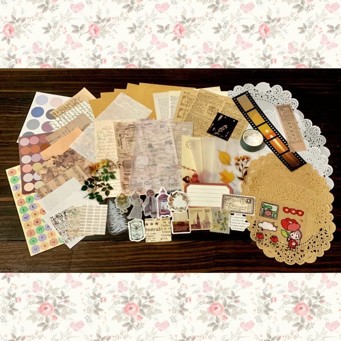

Bagus Journaling Kit Set Journal Kit Bujo Kit Vintage 60Pcs+ Scrapbook Kit Diskon