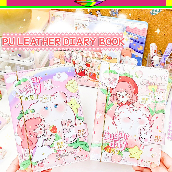 

Wow Buku Diary Catatan Pu Leather Journaling Kancing Magnet Motif Anime Bagus