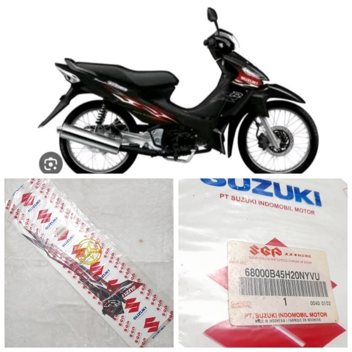 Striping Stiker Suzuki Smash Titan R Hitam Original Nos