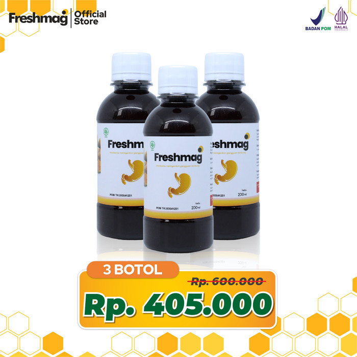 

FRESHMAG Madu Herbal Solusi Tepat Untuk Asam Lambung Paket 3 Botol