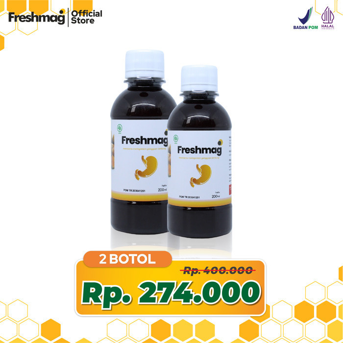 

FRESHMAG Madu Herbal Solusi Tepat Untuk Asam Lambung Paket 2 Botol