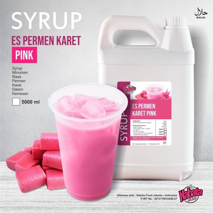

sirup es permen karet viral surabaya 5 liter