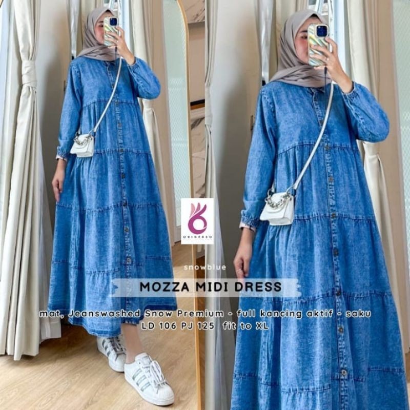 Moza MIDI DRESS/ LONG MIDI DRESS JEANS / MIDI JEANS JUMBO