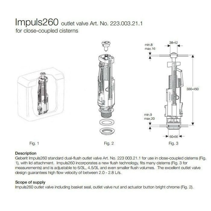 PROMO GEBERIT TYPE 260 (ECO FLUSH) - UNTUK CLOSET TOTO ORIGINAL BEST