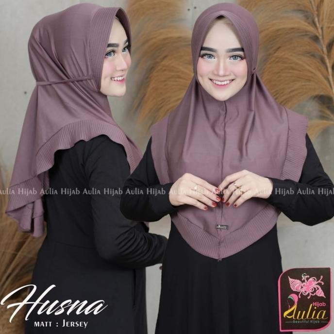 Jilbab Bergo Pet Husna/ Hijab Instan Bergo Plisket/ Kerudung Khimar Murah