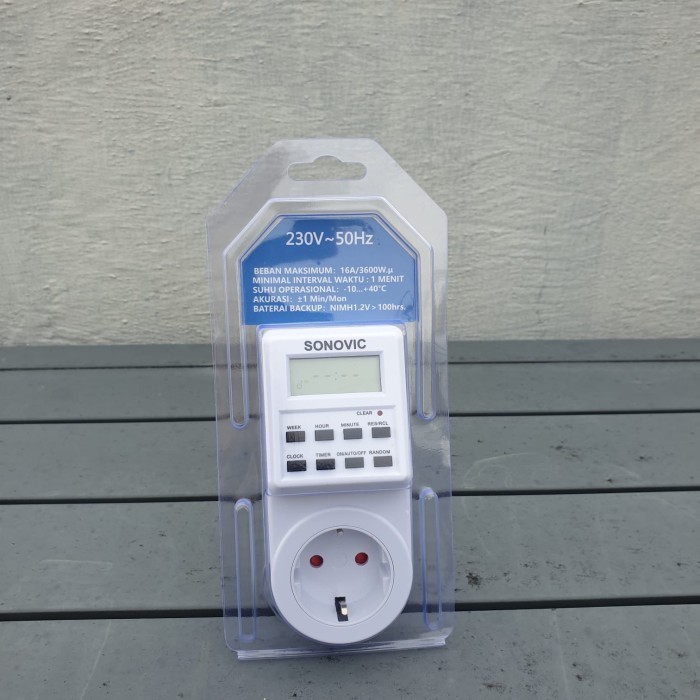 Stop Kontak Timer Listrik Digital Sonovic stopkontak otomatis timer