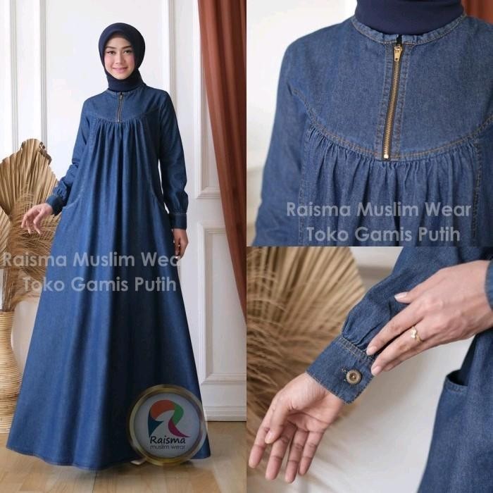 gamis jeans import/gamis jeans terbaru