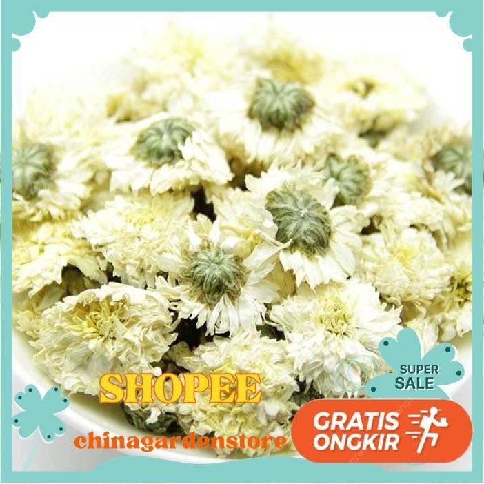 

TEH BUNGA KRISAN PUTIH / PREMIUM WHITE ROYAL CHRYSANTHEMUM TEA 50GR GRATIS ONGKIR