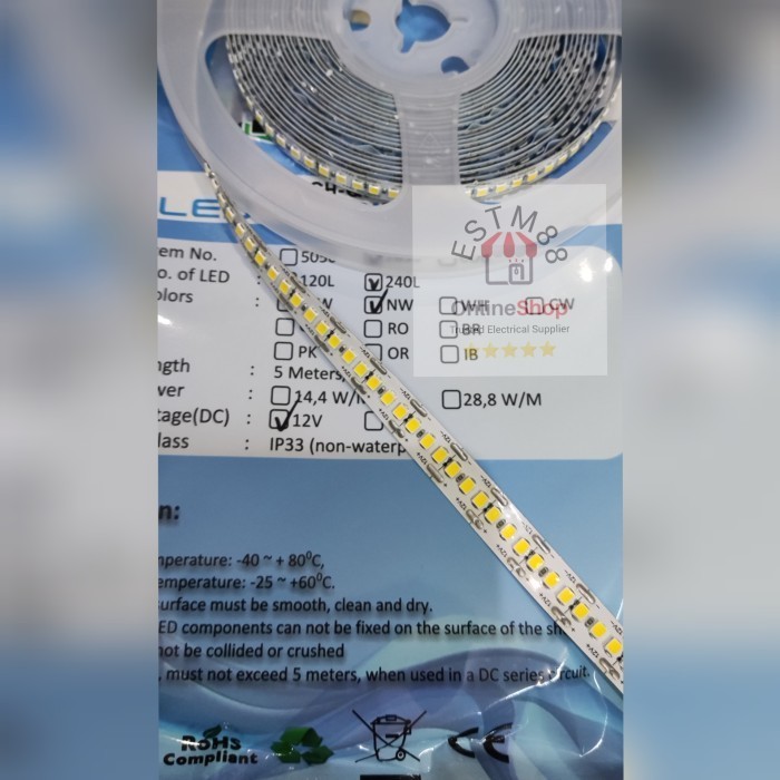 LAMPU LED STRIP 2835 240 LED DC 12 VOLT HIGH QUALITY