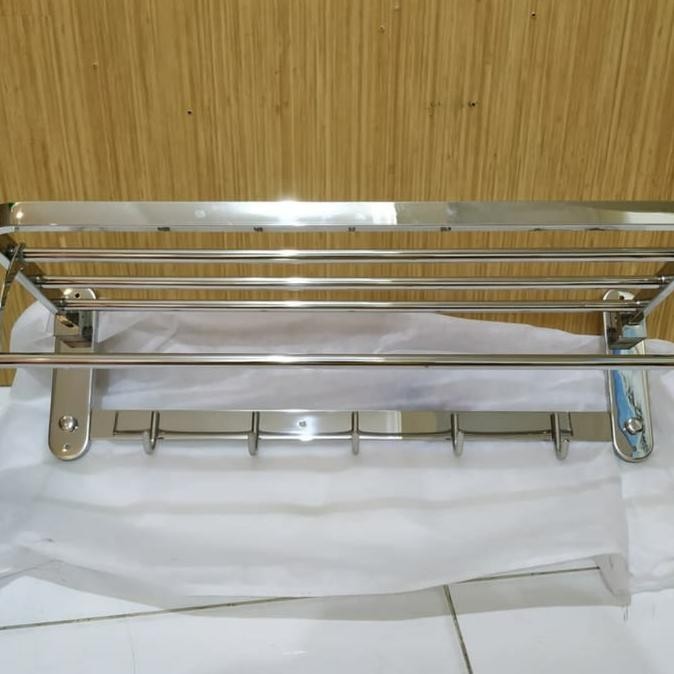 RAK HANDUK LIPAT/GANTUNGAN HANDUK STAINLESS/TEMPAT HANDUK KAMAR MANDI