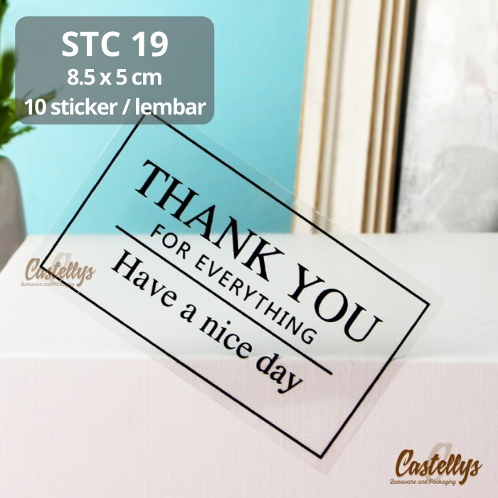 

favorit] Sticker Stiker STC 19 Label Thank You Transparan Kotak Kue Hampers dll
