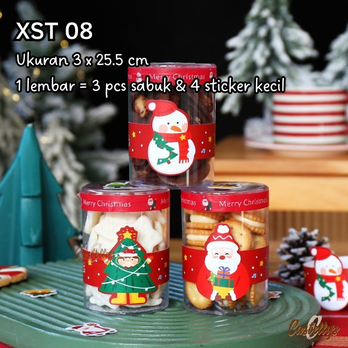 

<<<<<] Sticker Stiker Label Natal XST08 Kue Cookies Hampers Kado Christmas