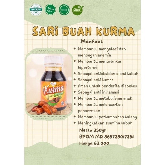 

sari buah kurma al barokah sr12