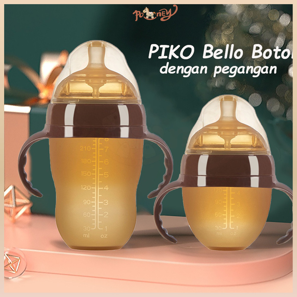 Poney botol susu bayi BPA free Botol bayi coklat dengan pegangan