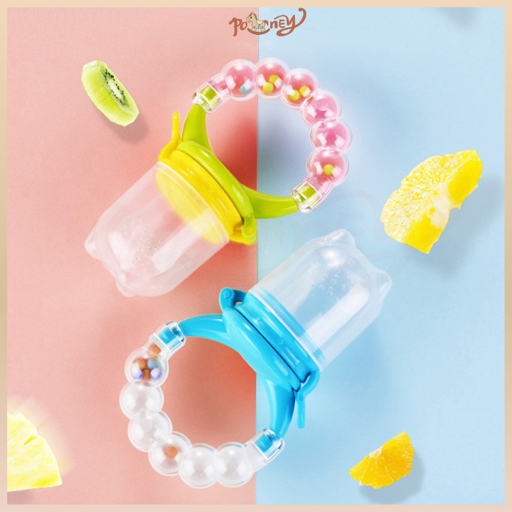 Poney Dot buah bayi anak Empeng buah anak Baby fruit feeder BPA Free Rattle teether kompeng bayi