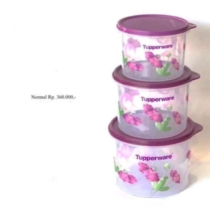 Promo Tupperware Canister Toples Wadah Snack Keripik Kerupuk Kue Kering Set