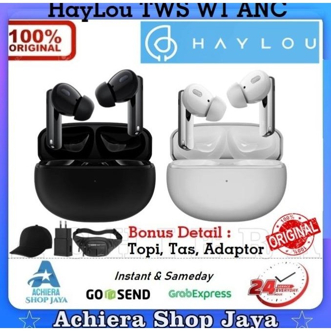 Haylou W1 Anc Tws True Wireless Earbuds Headset Bluetooth Garansi Resm Murah Berkualitas
