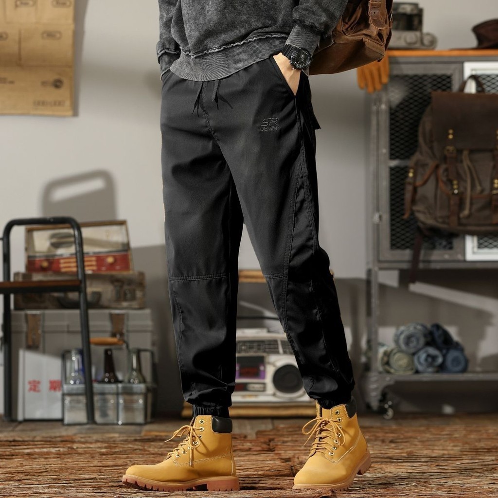 Celana Kargo Longgar Pria, Celana Kargo Pria, Celana Kasual Retro Amerika, Celana Longgar Pria