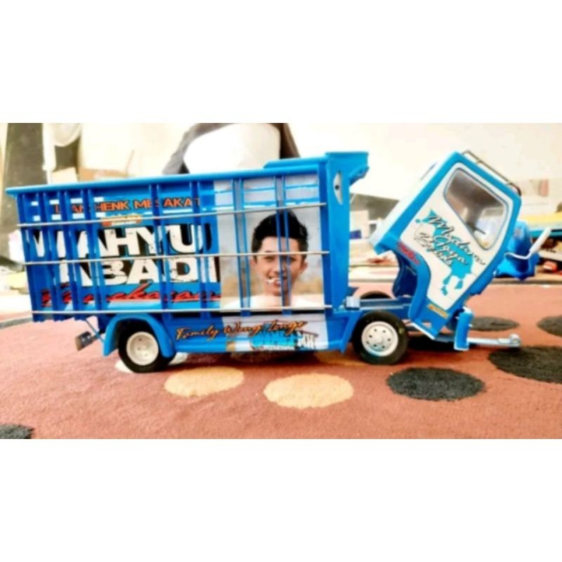 Miniatur truk oleng kayu asli jumbo new Wahyu abadi Rendi andika besar p30cm bisa belok kanan kiri f