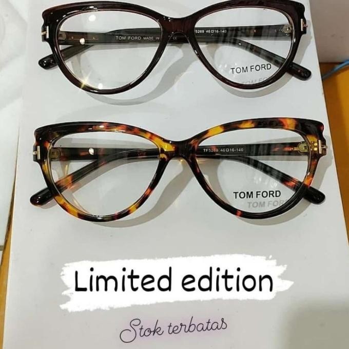 Frame Kacamata Wanita Cat Eye Fashion Mewah Lensa Progresif Minus Plus