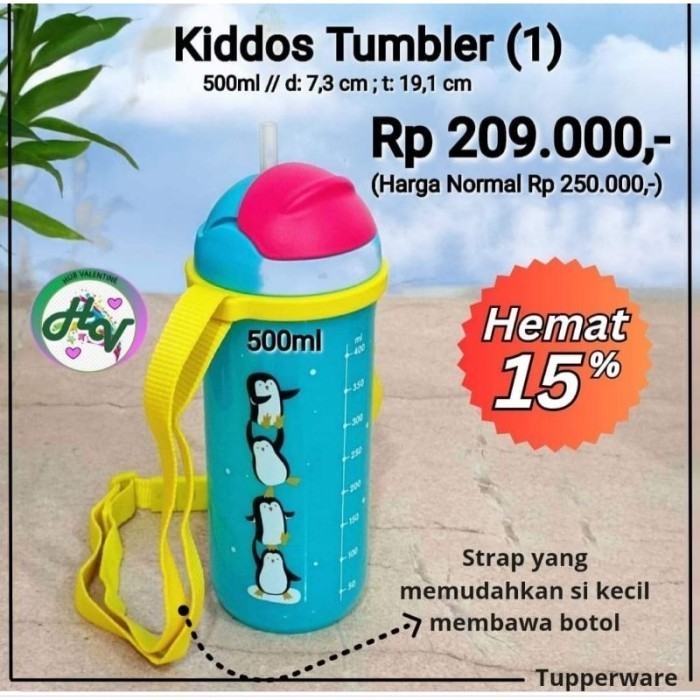 Botol Minum Anak Tupperware Kiddos Tumbler With Straw Promo