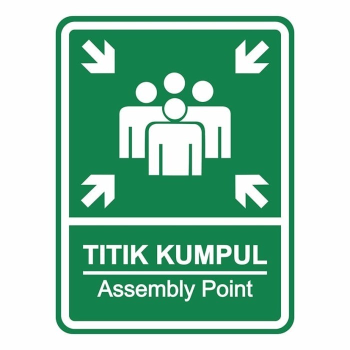 

Ready Rambu Plang K3 Titik Kumpul 45cm x 60cm Plat Alumunium