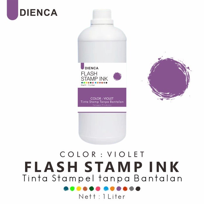 

Ready Tinta Stempel Flash Dienca Official 1 Liter Warna Violet