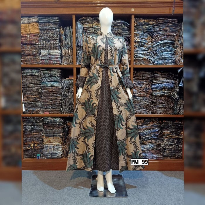 Baju Gamis Batik Wanita Terbaru Kombinasi Muslim Jumbo 2021