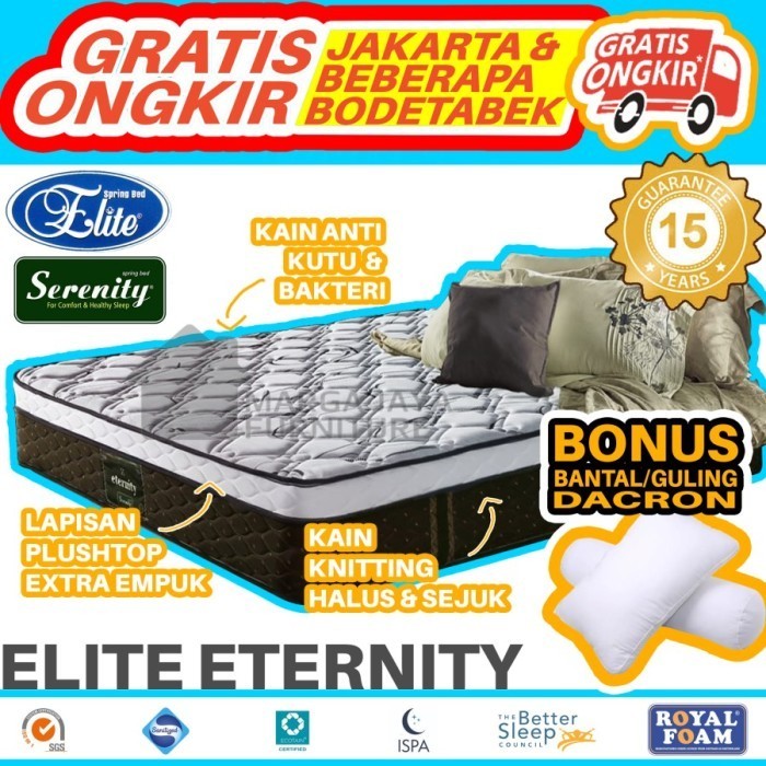 Springbed Kasur Elite Serenity Pillowtop 180 X 200