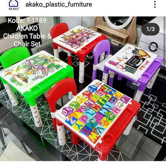 Meja Belajar + Kursi Anak Set Akako