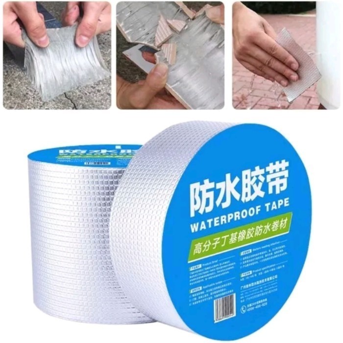 ] Tape Anti Bocor Lakban Foil Lem Butyl Perekat Isolasi Waterproof