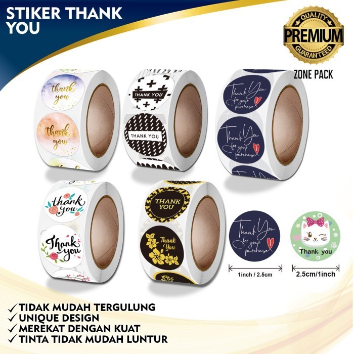 

] 1 roll (500 pcs) Stiker Label Thank You For Your Order Stiker