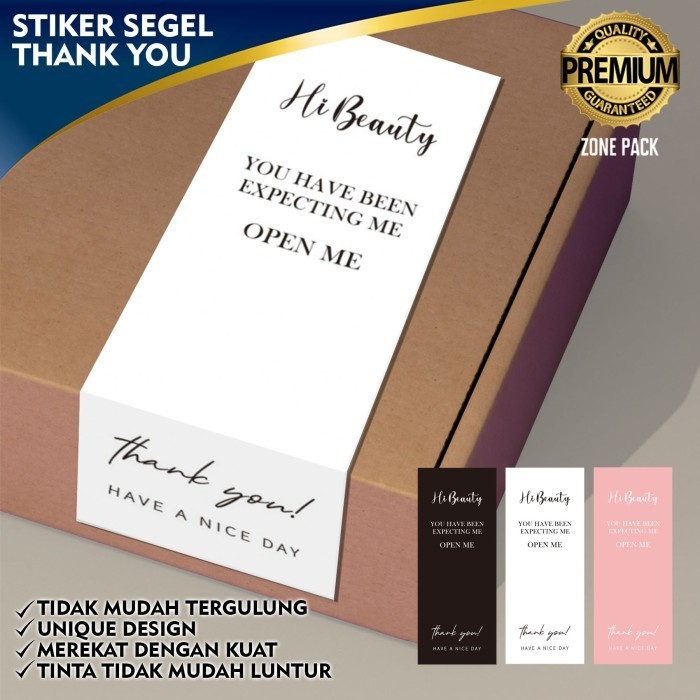 

] [50 PCS] Stiker Segel Thank You Stiker Segel Box Packaging Zone Pack