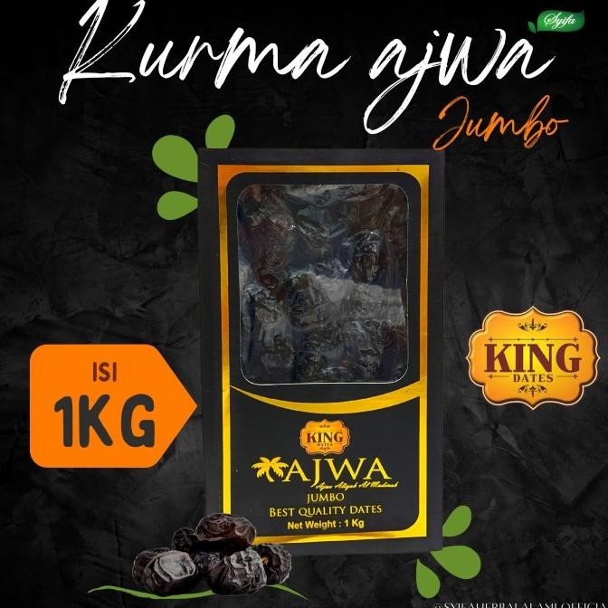 

King Dates Ajwa 1Kg Jumbo - Kurma Nabi King Al Madinah