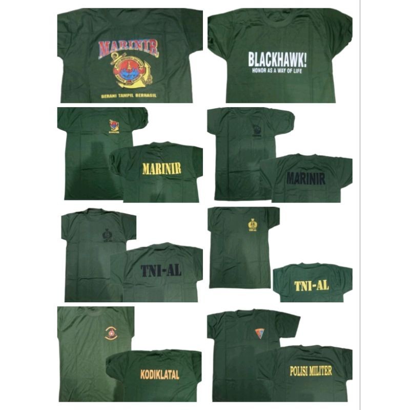 KAOS HIJAU TNI-AL MARINIR KODIKLATAL POLISI MILITER BLACKHAWK