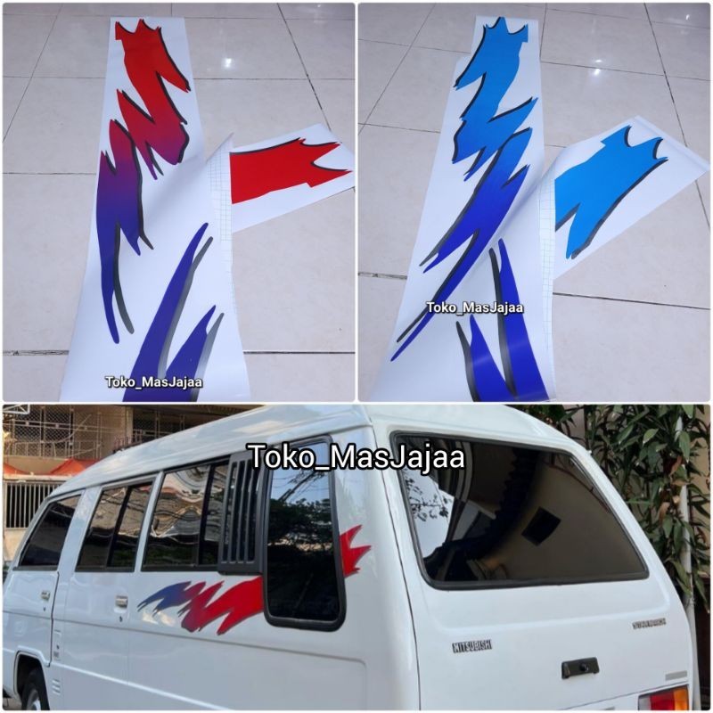Sticker stiker list body mitsubishi l300 minibus van starwagon 1set kanan kiri / stiker l300 wagon k