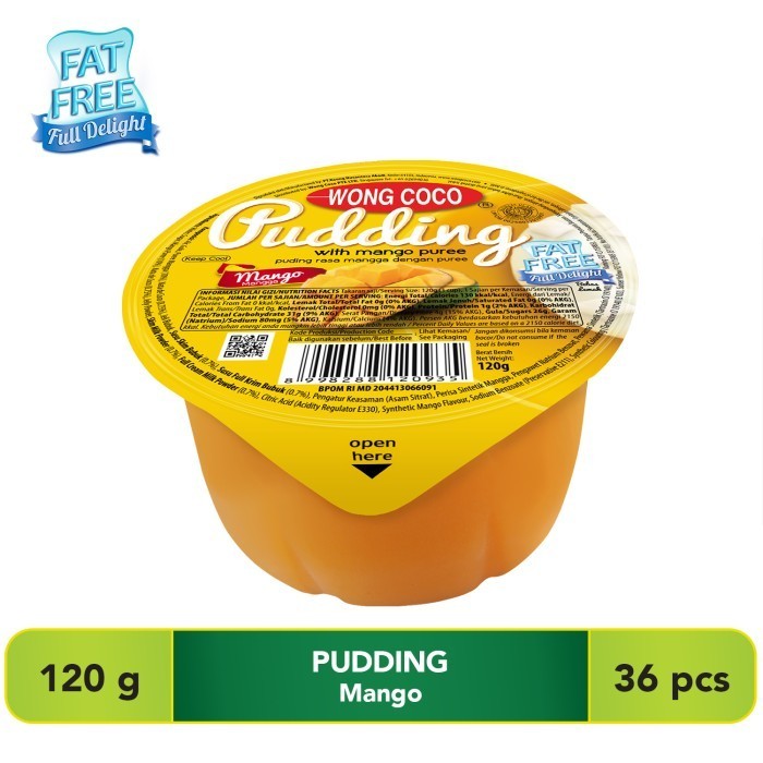 

Wong Coco Pudding rasa Mangga 120g x 36 cups (1karton)