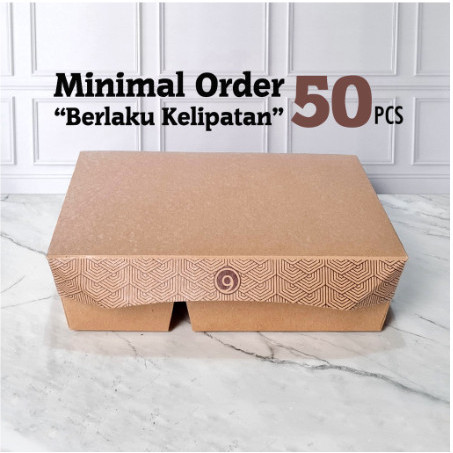 Lunch Box Sekat 5 Eco Kraft Laminasi / Tab Eco Brown 5C 1917 / Paper L