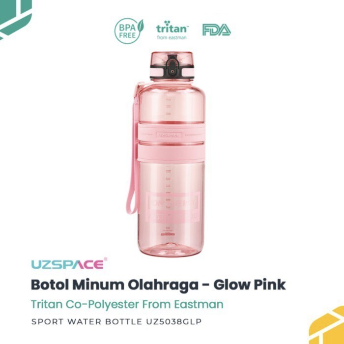 Uzspace 5038 Botol Minum Olahraga Besar 2 Liter Usa Tritan