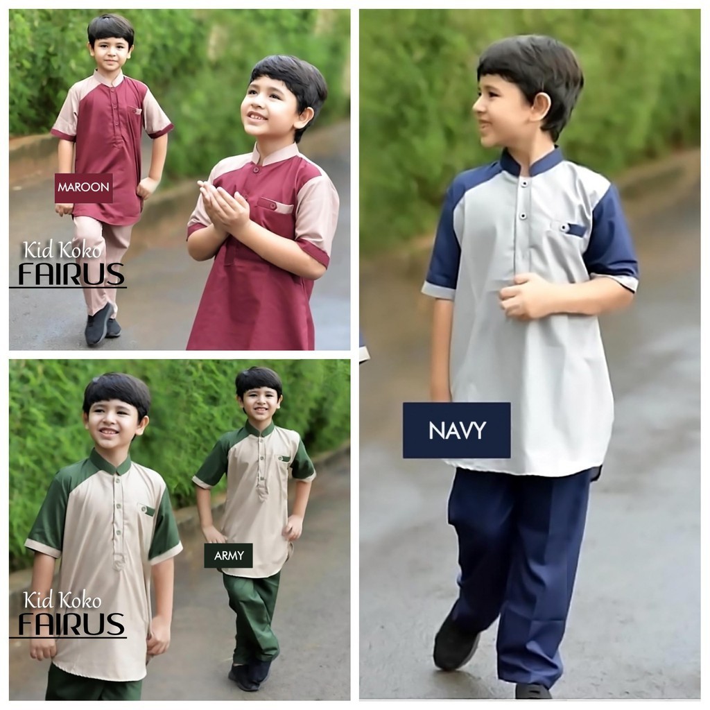Baju Koko Anak Viral Kokoh Lengan Panjang Pendek Terbaru 2024 Setelan Koko Anak Laki Kurta Remaja Co